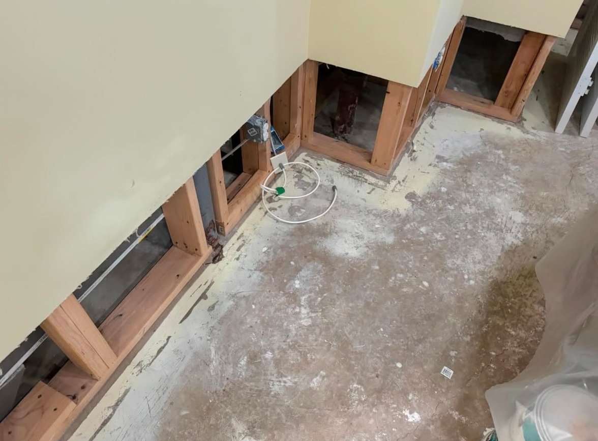 Interior water damage before repair